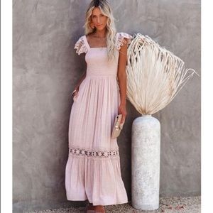 Vici Overjoyed-Pocketed Crochet Lace Maxi - S - NWT